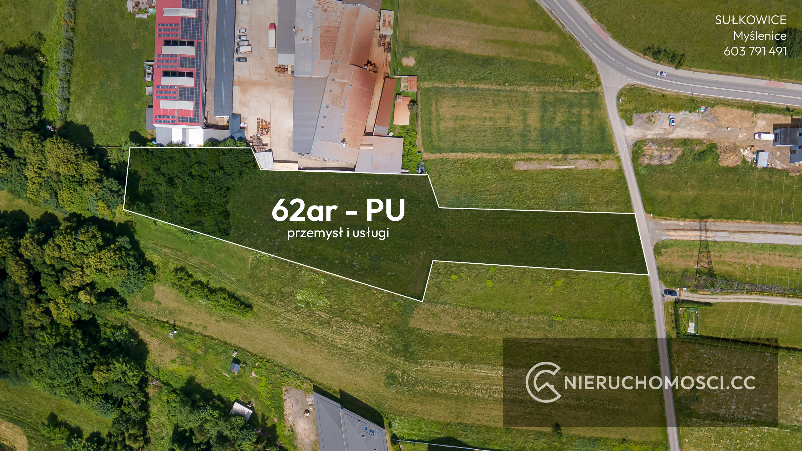 Działka Produkcyjno Usługowa PU Sułkowice – 62ar