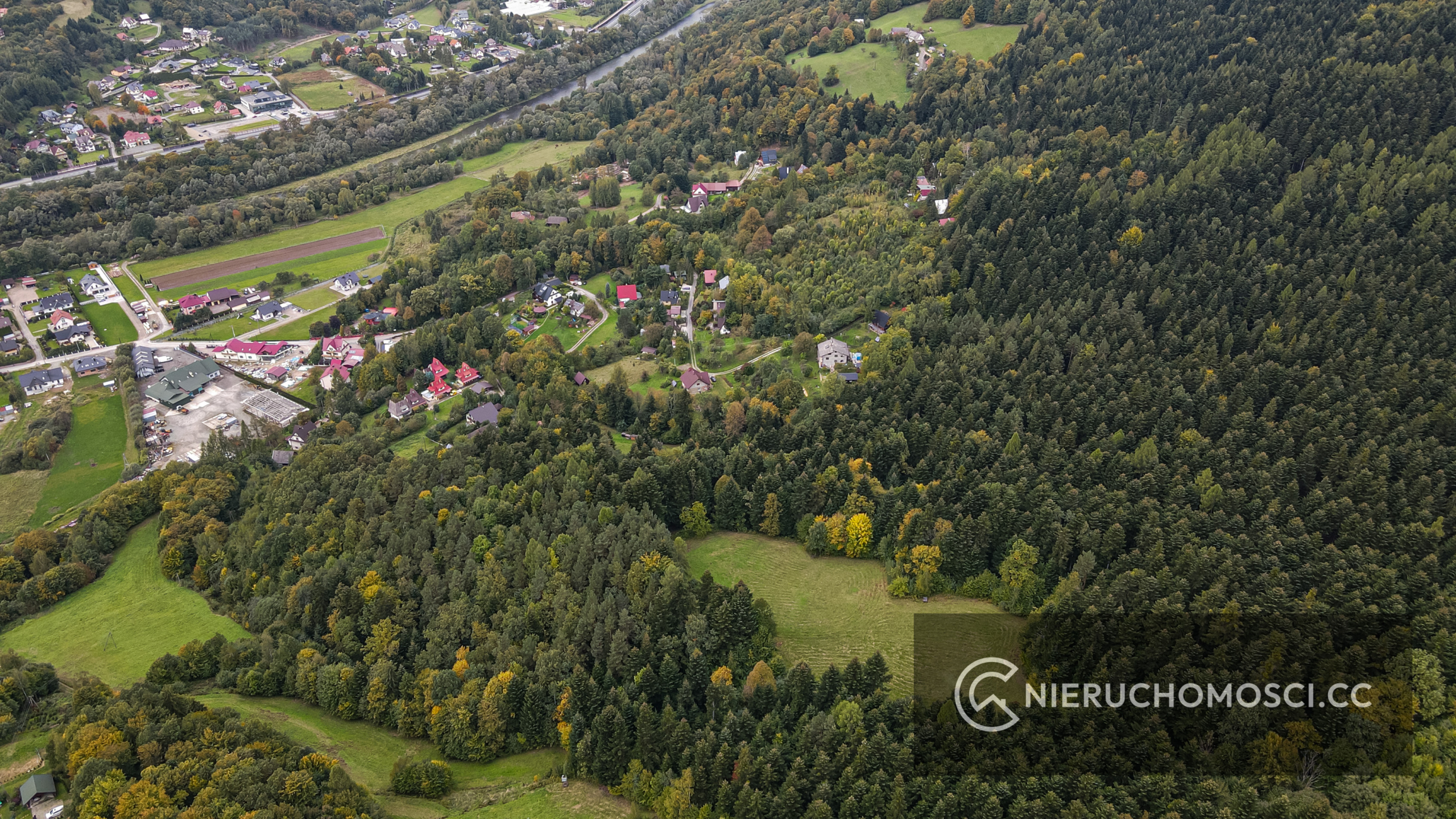 DJI_0524 Działka budowlana 43 ar – Stróża pod LASEM !