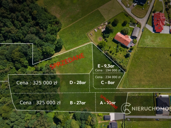 Działka budowlana 9,3 ar za 194 000 zł OKAZJA !!!